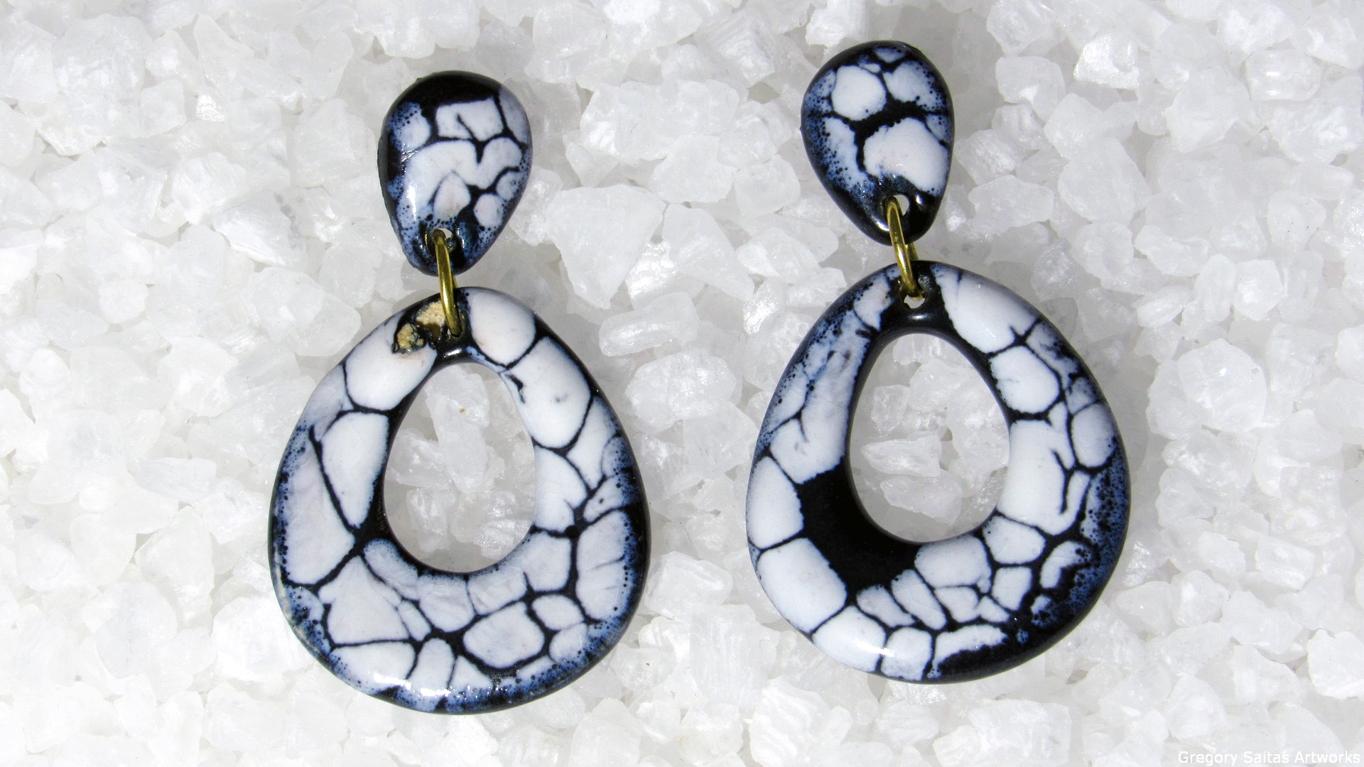 Porcelain earings mosaic series [shape 1]