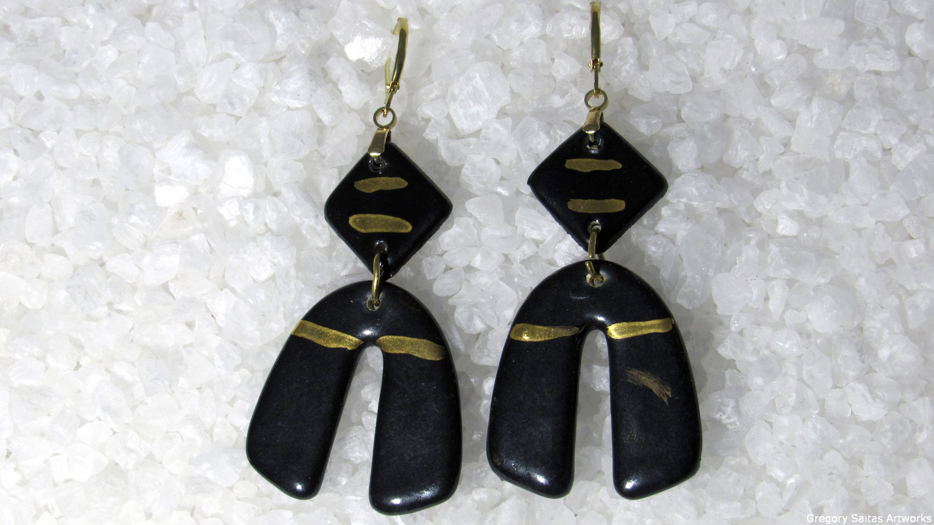 B&W porcelain series earings